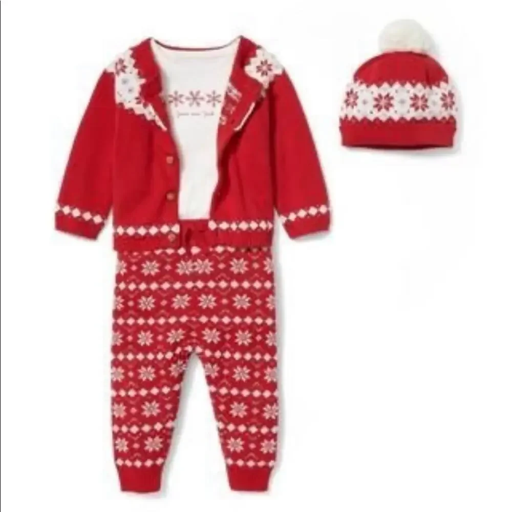 Janie and Jack Fair Isle Pom-Pom Beanie, 6-12M - NWT